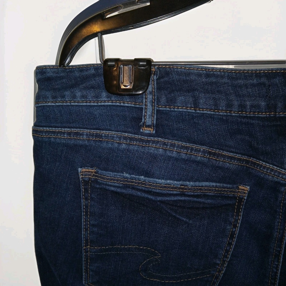 Silver Jeans Co Skinny Jeans Womens 20 Dark Wash Distressed Frayed Hem High Rise - Picture 8 of 16